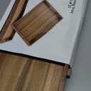 Acacia Wood Serving Tray with Handles Set of 2 Decorative Serving Trays Platter for Breakfast in Bed, Lunch, Dinner, Patio, Ottoman, Coffee Table, BBQ, Party Great for Lap &Couch