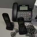 Panasonic Corded Phone/Cordless Phone with Answering Machine, Advanced Call Block and 2Way Recording, 2 Handsets Expandable up to 6 Cordless Handsets  KXTGF852B (Black)