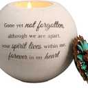 Pavilion Gift Company 19093 Forever in My Heart Terra Cotta Candle Holder, 4-Inch, White