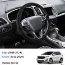 Steering Wheel Cover for Ford Fusion 2013-2020/ Edge 2015-2024 Steering Wheel Cover Protector Accessories (Perforated Black Leather)