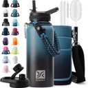 DYSANKY 32 oz Insulated Water Bottle | Thickened Stainless Steel Vacuum Metal | Portable Sports Water Jug for Gym and Hiking with Straw, Carrier Bag, Handle Strap | BPA-Free 32 oz