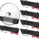 Adjustable Universal Pot Lid Holder Organizer for Cabinet - Upgraded Patented 6 Pack Pan Lids Organizers Inside Door Wall Mount Pots Top Rack for Kitchen Cupboard Fit 6" to 13" (Black)