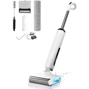 Vacuum Mop, 23KPa Wet Dry Vacuum Cleaner, 180 Lay-Flat Design with Edge Cleaning, Self-Cleaning Vacuum Mop Combo for Hard Floors, Up to 35 Min Runtime, LED Display & Voice Prompts