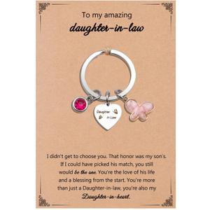 Mother in Law Keychain Butterfly Gifts Christmas for Bonus Mom Mother of The Groom Bride Gifts Thank You Birthday Presents Stocking Stuffers Valentines Mothers Day Gift for Bonus Mom in Law