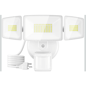 Onforu 65W LED Motion Sensor Outdoor Lights Plug in, Dusk to Dawn Flood Security Lighting Outside, Motion-Activated Detector Exterior Photocell Light Fixture, 6500LM 6500K IP65 Waterproof (White)