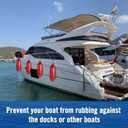 Affordura Boat Fender 4 Pack Boat Bumpers Fenders with 4 Ropes, Boat Bumpers for Pontoon Boat Fenders Inflatable
