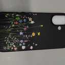 Unov Case Designed for iPhone 16, Black Phone Case with [Anti-Slip Embossed Pattern], Shockproof Slim Protective [Anti-Scratch TPU] Back Cover, Floral Bouquet