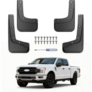 No Drill for Ford Ranger Mud Flaps 2024-2026, Heavy Duty Front & Rear All Weather Splash Guards Set for XL XLT Lariat, OEM Truck Mud Guards, Not Fits Raptor/Tremor/Sand Desert & Running Board Models