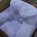 Hobestluk Bean Bag Chair for Adult Small Bean Bag Chairs with Arms Furry Beanbag Chair with Foam Filler Stuffed Bean Bag Sofa for Reading in Bedroom Living Room and Dorms (Purple)