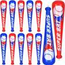 durony 12 Pieces Baseball Bat Inflates 22 Inch Inflatable Baseball Inflates, Baseball Party Supplies, Sports Theme Toy, Birthday Party Decorations