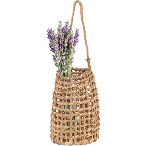 Hiceeden Woven Front Door Basket, Water Hyacinth Hanging Wall Flower Basket, Wall Decor Boho Decoration Veggies Storage Basket for Home, Pantry, Garden, Farmhouse