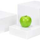 2 x Red Co. Set of 3 Glossy White Acrylic Cube Display Nesting Risers with Hollow Bottoms