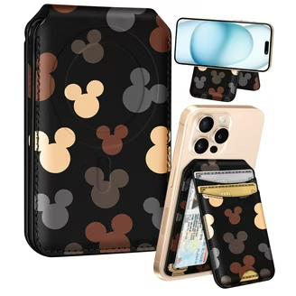 Shorogyt Compatible with Magsafe Wallet for Magnetic Fold Card Holder for Women - Cute Phone Wallet for iPhone 16/ 15/ 14/ 13/ 12 Series, RFID Blocking Stand Printed Leather Fit 4 Cards, Miqi