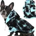 Mklhgty Tie Dye Dog Hoodie, Winter Coat for Small Dogs - Ultra-Soft Adjustable Warm Hood, Breathable Comfort Fabric for Daily Use (XS: 3.5-6lbs, Blue2)