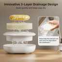 2-Pack Soap Dishes for Bathroom Bar Soap, Plastic Soap Dish with Sponge Drainage Layer, Bar Soap Dish Holder Keeps Soap Dry Easy Cleaning for Bathroom Sink & Shower