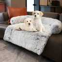 Tinaco Calming Dogs/Cats Bed Mats, Dog Pad Washable Removable Couch Cover, Plush Long Fur Mat for Pets, Waterproof Lining, Perfect for Dogs and Cats (Gradient Gray, 36"x31")