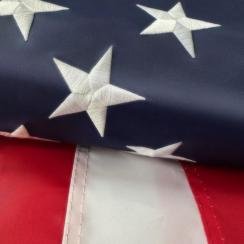American Flag 2.5x4 Ft 300D Heavy Duty American Flags for Outside with Embroidered Stars and Sewn Stripes US Flag with Brass Grommets Waterproof UV Resistant for High Wind All Weather (2.5x4 Ft 300D)