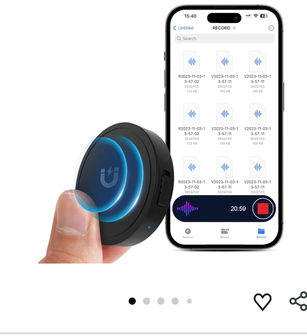 132G (9800 Hour) Voice Activated Recorder - Elasound Voice Recorder with AI-Intelligent Triple Noise Reduction, Portable Audio Recorder for Work, Lectures, Meetings, 100H Continuous Recording Device