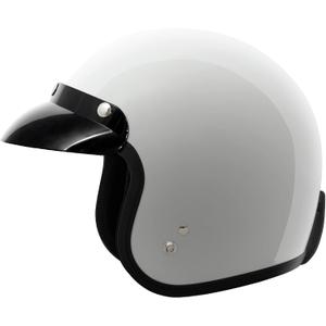 VCAN V85C 3/4 Open Face Motorcycle Helmet DOT Approved (White, S)