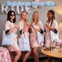Paterr 8 Pcs Striped Tote Bag Reusable Canvas Grocery Tote Bag for Bridesmaid Proposal Gifts Beach Bridal Bachelorette Party