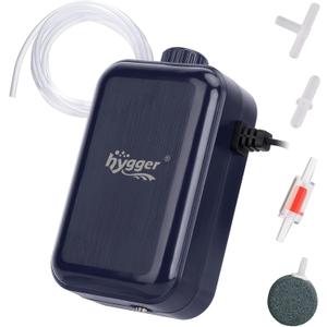 hygger Aquarium Air Pump,Adjustable Oxygen PumpSilent Powerful Aerator Pump 2W/3W/4.5W/6W/ 1/2 Air Outlets Ultra for Up to 100 Gallon Tank