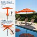 Patio Kingdom 10FT Patio Umbrella, 2 Tier Outdoor Table Umbrella, Large Vented Market Umbrellas with Push Button Tilt and Crank, 8 Sturdy Ribs for Backyard, Deck, Pool, UPF50+ UV Protection, Orange