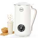 40oz Nut Milk Maker Machine - Multi-Functional Automatic Almond with 10 Blades, Plant-Based, Oat, Soy, and Dairy Free Beverages 12 Hours Timer/Auto-clean/Room Temp/Keep Warm/Boil, White