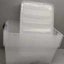 IRIS USA 72 Qt Stackable Plastic Storage Bins with Lids, 6 Pack - BPA-Free, Made in USA - See-Through Organizing Solution, Latches, Durable Nestable Containers, Secure Pull Handle - Clear