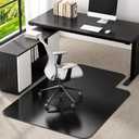 Office Chair Mat for Low Pile Carpeted Floors with Lip, 36" x 48" Plastic Floor mat for Desk Chair on Carpet, Easy Glide Carpet Protector Mat for Computer Chairs, Rolling Chairs, Home, Office Non-Slip, 36X48 inch-Black