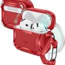 ESR for AirPods 4 Case, Compatible with AirPods 4th Generation Case (2024), Compatible with MagSafe, Powerful Drop Protection, Magnetic Lid, Cyber Series, Red