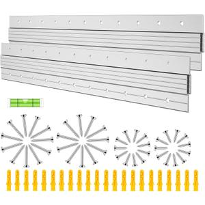 2 Pairs French Cleat Hanger Heavy Duty 150lbs, 24 Inch Aluminum Z Bar Clips Picture Hanging Kit with Level & Screws, Corrosion Resistant Wall Brackets for Large Mirror, Panel, Headboard