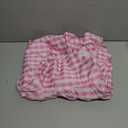 Generic Knot Strap Pink and White Plaid Women Dress Summer Elegant Evening Vintage Party Pleated Dresses,Size Small