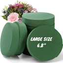 ZOOFOX 8 Pack Round Floral Foam Blocks, 6.8" Large Wet Foam Bricks, Flower Arrangement Supply for DIY Craft, Wedding Decoration