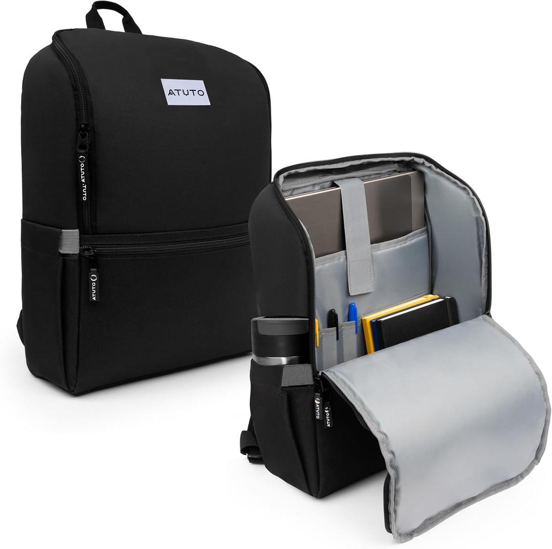 Professional Black Laptop Backpack for Men 17 inch Compartment - Back Airflow & Fully Padded - Work & Travel Backpack for Men with Luggage Strap and Trolley Sleeve.