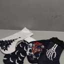 Realspring 4 Pcs Black Christmas Stockings Black and White Goth Christmas Stockings with Plush Cuff Classic Fireplace Hanging Ornament Family Holiday Party Decoration