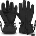 Andake Waterproof &Breathable Kids Snow Gloves, Toddler Winter Warm Ski Gloves for  Boys Girls (YM(Fits11-14Y), Black)