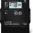 Solar Charge Controller with Flush Mount Design, 6 Stage Charging with LCD Display 12V/24V Auto PWM Controller 40A for LiFePO4, AGM, Gel, Flooded and Lithium Battery, 40A Flush Mount