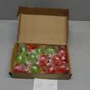 Christmas Clear Plastic Ornaments Balls Christmas Fillable Tree Plastic Hanging Ornaments Water Bottle Bulbs for Home Holiday Decor, Green Red with Silver Lid, 12 Pieces