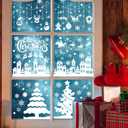 7 x MISS FANTASY Christmas Window Clings Decorations, 10 Sheets Merry Christmas Scene Window Stickers for Glass Window Snowflakes Decals White Winter Snow Scene Xmas Decorations for Home Indoor