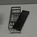 MyGift Modern Matte Black Metal Wire Sponge and Brush Holder Basket with Removable Drainage Tray  Kitchen Sink Caddy Organizer