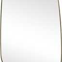 ANDY STAR 30"x48" Gold Wall MirrorBrushed Brass Irregular Bathroom Mirror with Stainless Steel Metal Frame, Large Asymmetrical Mirror for Bathroom, Entryway (Horizontal/Vertical)