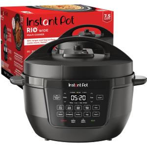 Instant Pot RIO Wide Base, 7.5 Quarts, Large Searing Base, WhisperQuiet Steam Release, 7-in-1 Electric Multi-Cooker, Pressure Cooker, Slow Cooker, Rice Cooker, Steamer, Saut, Yogurt & Warmer