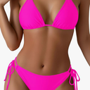 Tempt Me Women Triangle Bikini Sets Halter Two Piece Sexy Swimsuit String Tie Side Bathing Suit, Medium