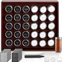 BOURBON & BARREL Wooden Spice Rack Organizer with Glass Jars | Stainless Steel Lids | Bamboo Countertop Spice Organization | 350 Waterproof Spice Labels | 2 Chalk Markers | 30 4oz Jars [Cherry]