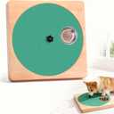Wooden Interactive Dog Nail Scratch Board - Adjustable Resistance Rotating Style with Stainless Steel Treat Bowls for Stress-Free Paw Care
