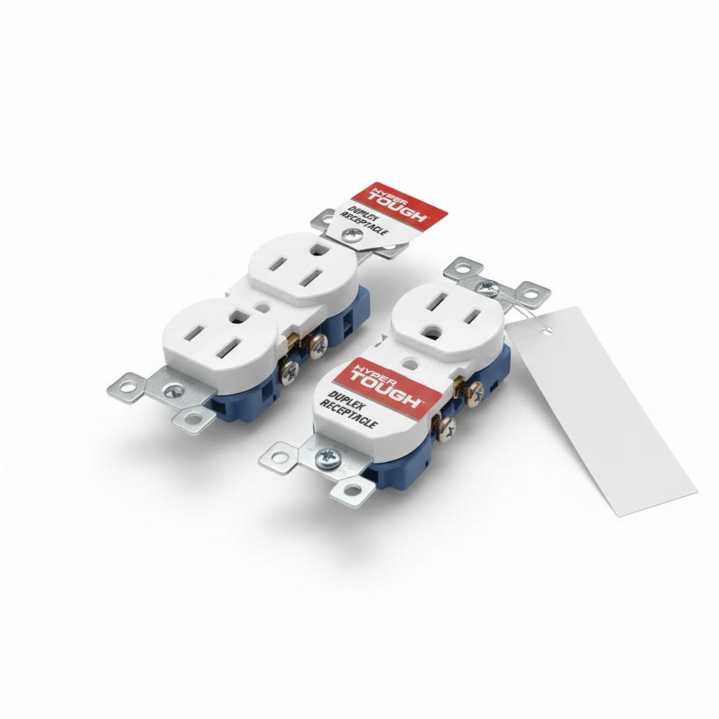 HYPRR TOUGH 15 Amp 125 Volt Tamper Resistant Duplex Receptacle Pack Of 2 White