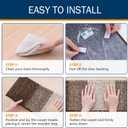 OLANLY Stair Treads Non Slip 4PCS, 8" x 30" Indoor Stair Runners for Wooden Steps, Edging Stair Rugs with Reusable Peel and Stick Adhesive for Kids Elders and Pets, Brown