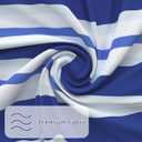 SASTYBALE Boho Farmhouse Shower Curtain, Water Resistant Vintage Fabric Bathroom Curtains, Machine Washable Country Abstract Style for Bathtub Decor with 12 Hooks, 72x72 Inch (Blue Stripe)