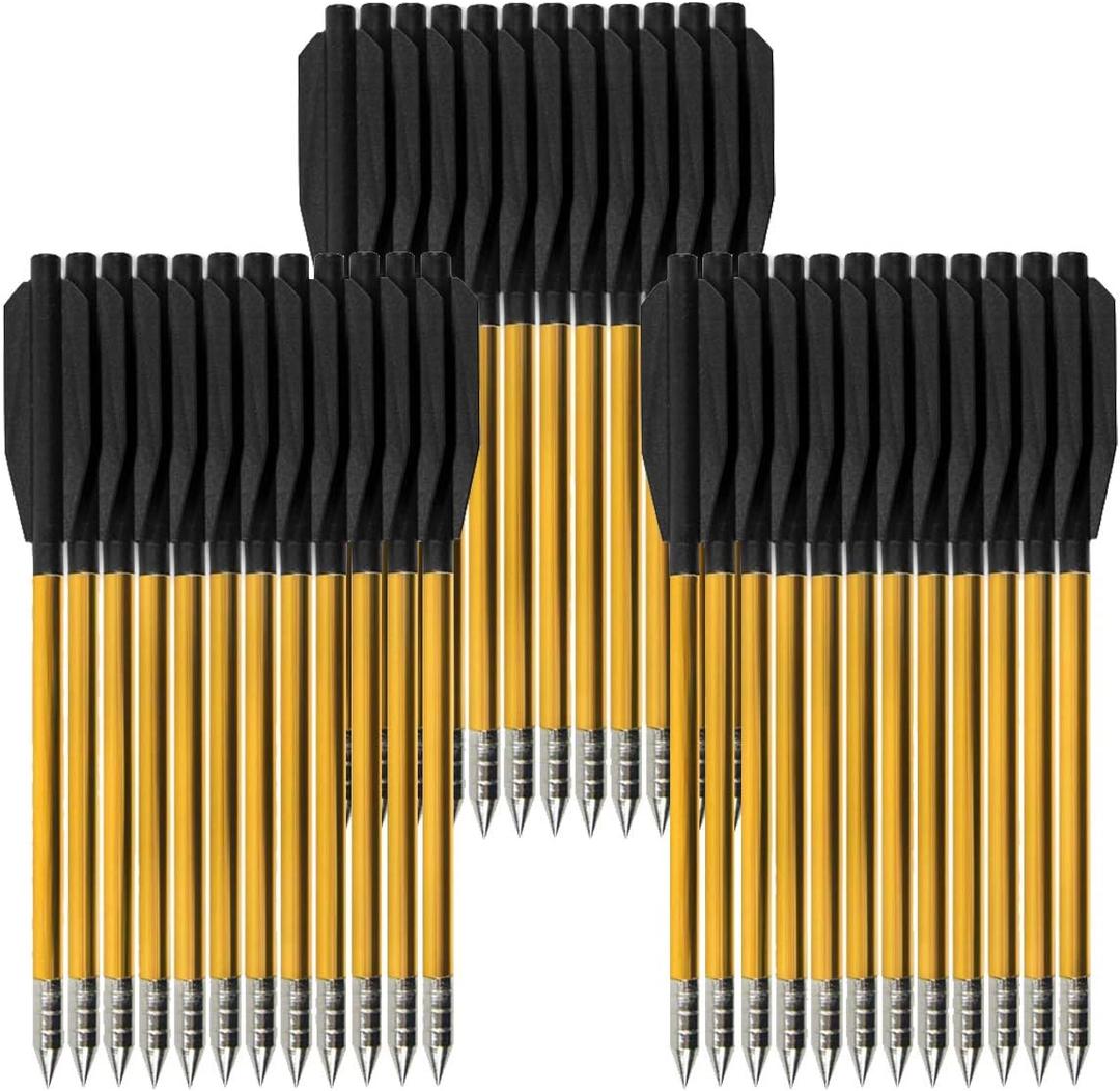 Mini Crossbow Bolts, 6.3" Crossbow Arrows, Aluminium Cross Bow Bolts Arrows for 50-80lbs Pistol Crossbow Precision Target, Great for Practicing Shooting Target, Small Hunting Archery (36 Pack)