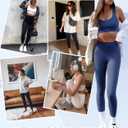 FULLSOFT 4 Pack Leggings with Pockets for Women,Soft High Waisted Tummy Control Workout Yoga Pants, L-XL